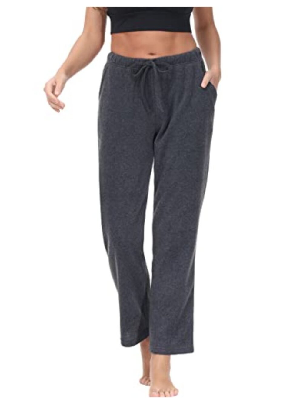 Women Fleece Sweatpants Lightweight Polar Fleece Lounge Pants with Pockets